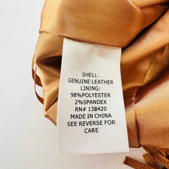 Vintage Etcetera Suede Fringe Skirt Camel Tan Size 4 Boho Western Festival - Picture 5 of 8